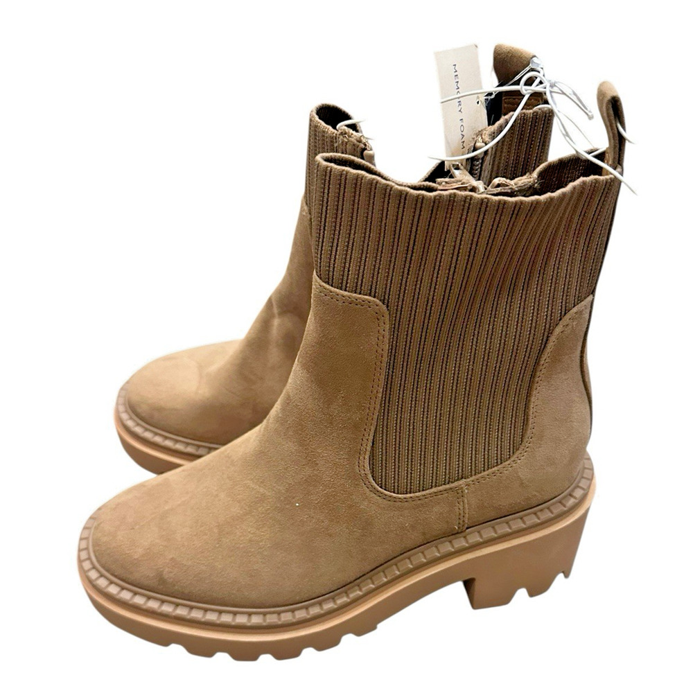 Universal Thread Women's Kyrie Chunky Heel Ankle Sock Boots Tan - Picture 4 of 6